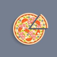 Stylized icon of pizza