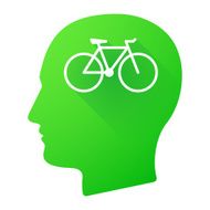 Male head icon with a bicycle