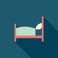Hotel flat icon with long shadow N27