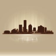 Milwaukee Wisconsin brown skyline city silhouette