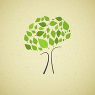Abstract Tree on Recycled Paper Background