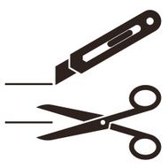 Cutter knife and Scissors symbol N2