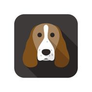 Springer spaniel dog face flat icon series