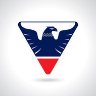Graceful soaring eagle logo with outstretched wings N8