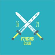 Fencing club t -shirt logo design - vector illustration N2