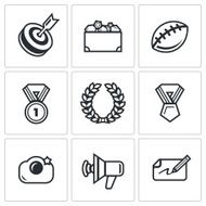 Fame and glory icons set Vector Illustration N2