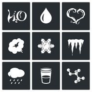Various physical state of water icons set Vector Illustration N3