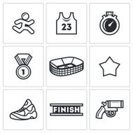 Sports jogging discipline icons set Vector Illustration N2