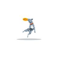 Dog Frisbee sign Vector Illustration