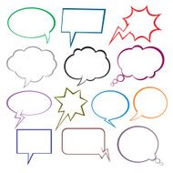 Set of color vector comic speech bubbles N2