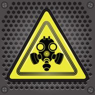 yellow gas mask sign