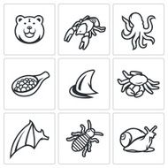 Delicatessen food icons set Vector Illustration N2