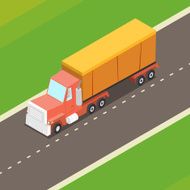Vector Cartoon Isometric Truck N2