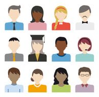 people flat icons set