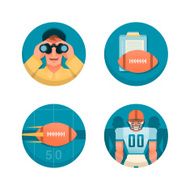 American football icons set Part 1