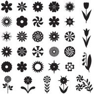 Set flower silhouette