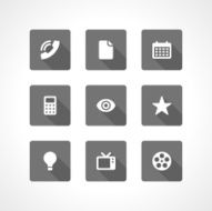 Web site vector icons set shadow effect N24