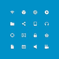 Web site vector icons set bend paper effect N20