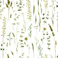 seamless pattern with flowers and grass N7