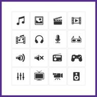 Media icon set N10