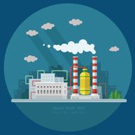 Ecology Concept - industry factory Flat style