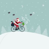 Santa Claus on bicycle