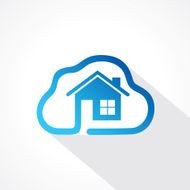 home icon in cloud shape design concept