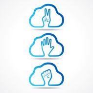 creative victor help and unity hand icon design concept