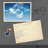 Old Postcard Design Template N20