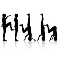 Black silhouette woman in yoga pose N2