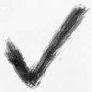 Check mark 1 credits Ink sketch brush stroke watercolor paper