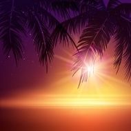 Summer Night Palm trees in the night Vector illustration N4
