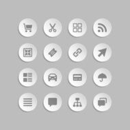 Web site vector icons set bend paper effect N22
