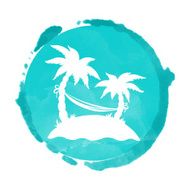 Watercolor and palm trees N2