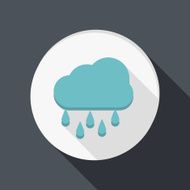 paper flat icon cloud rain N2