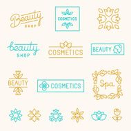 Vector set of linear design elements and logos
