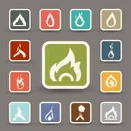 Fire icons vector eps10 N2