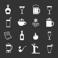 Set icons of bar drinks and beverages N2
