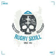 Rugby team skull emblem