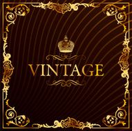 Vintage gold frame decorative background