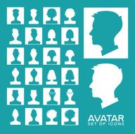 Set people icons flat modern design