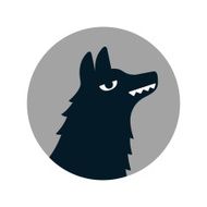 Wolf head inside a circle N3