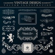 Calligraphic heraldic decor elements Vector vintage frameworks