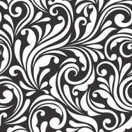 Vintage seamless black and white floral pattern Vector illustration N3