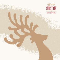 reindeer merry christmas snowy background N8