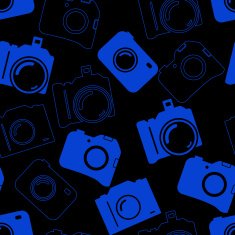 Seamless background with blue cameras N4