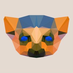 bright colored abstract polygonal lemur background