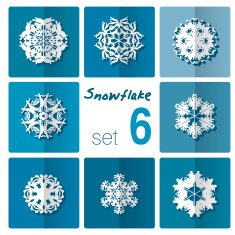 Snowflake icon Winter theme snowflakes of different shapes N30