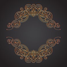 Vector lace card in eastern style on dark background