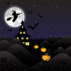 night landscape on Halloween